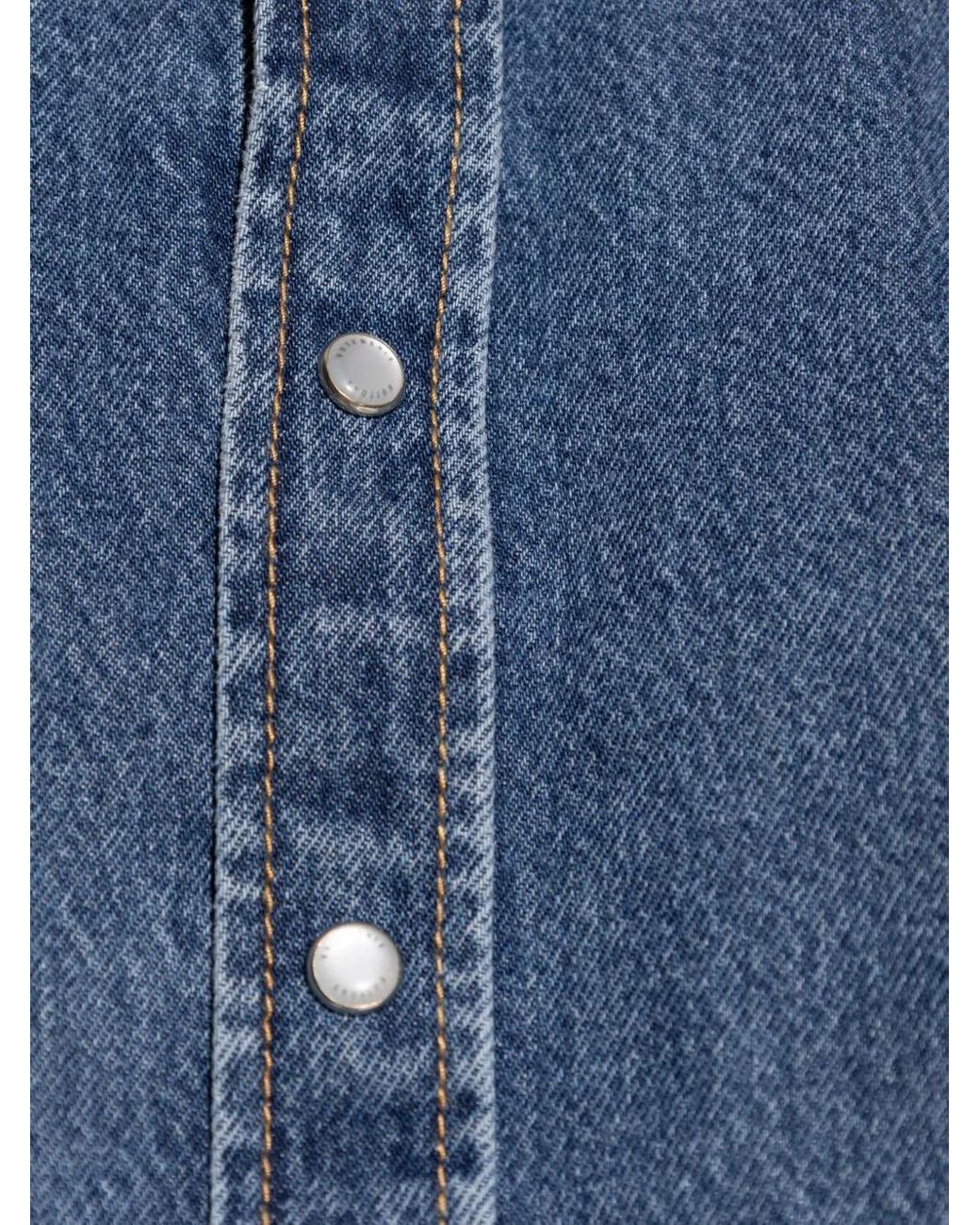 Vetements Blue Button-Fastening Denim Shirt