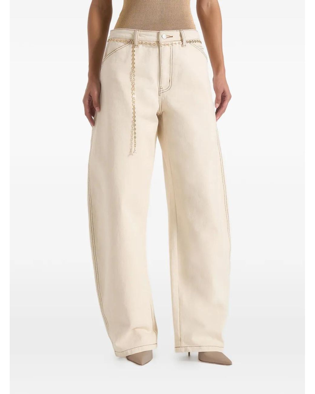 Manière De Voir Natural Jean À Chaîne Enora Bleu Moyen