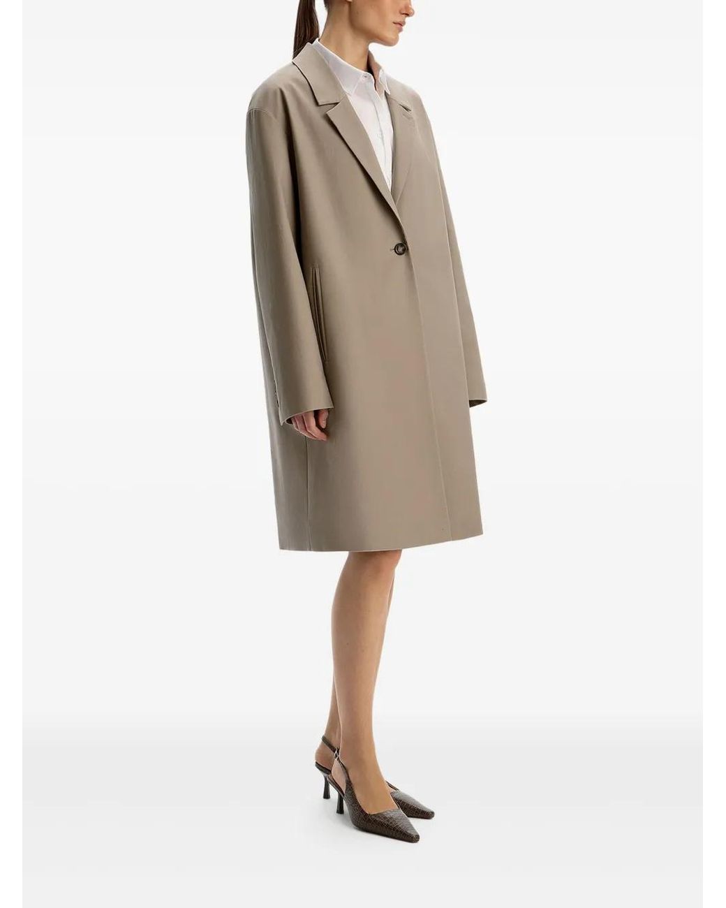 12 STOREEZ Natural Single-Breasted Coat