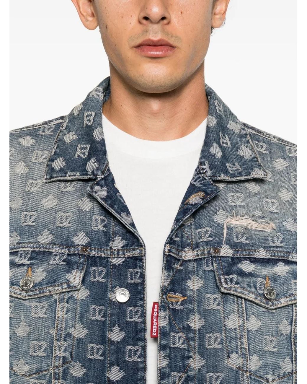 Giacca Denim Con Monogramma di DSquared² in Blue da Uomo