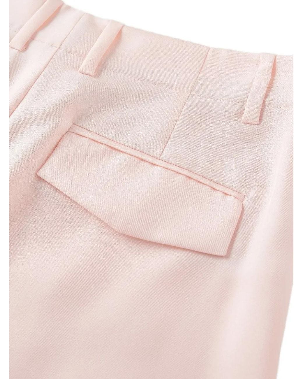 Shanghai Tang Pink Flared Silk Trousers