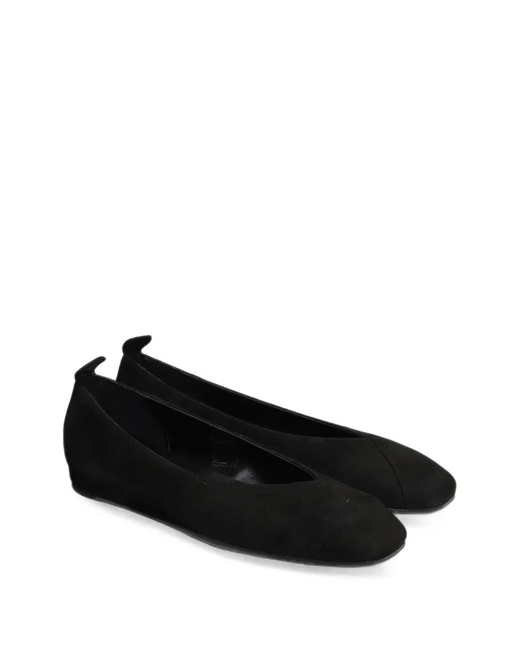 BIANCADI Black Square-Toe Ballet Flats