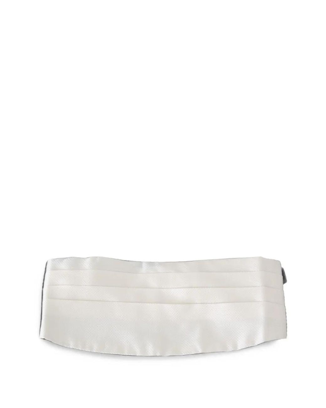 Dolce & Gabbana White Pleated Silk Cummerbund for men