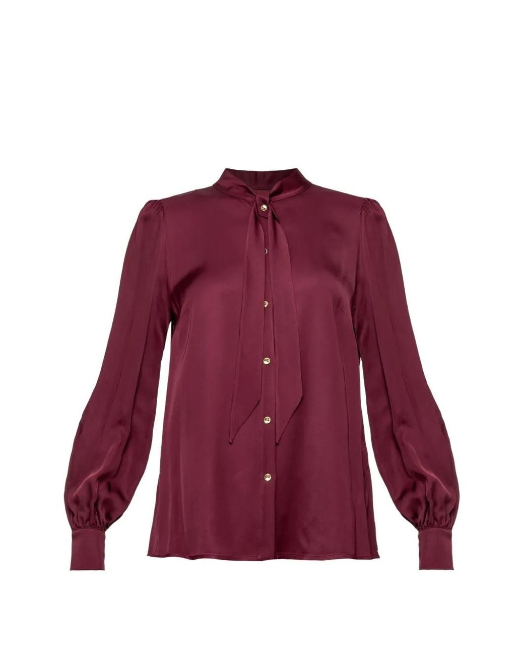 Nissa Purple Bow-Detail Viscose Shirt