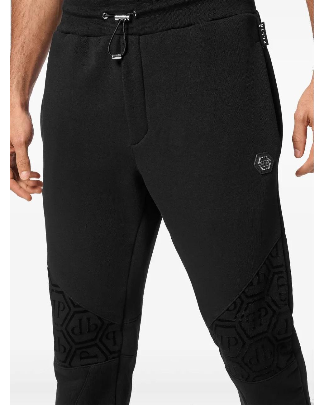 Philipp Plein Black Monogram-Jacquard Tracksuit Set for men