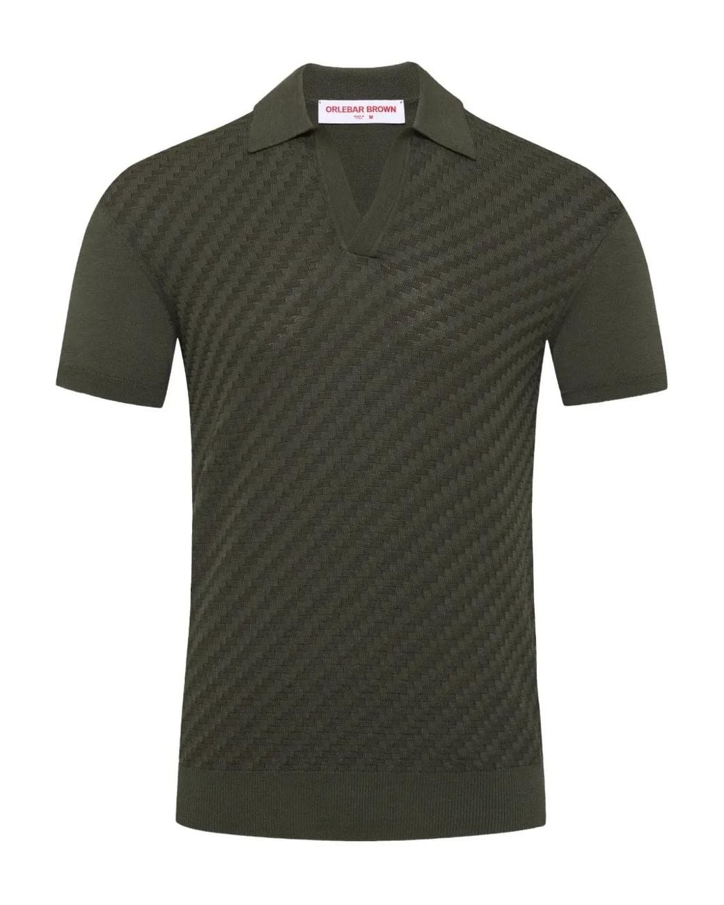 Orlebar Brown Green Horton Jacquard Polo-Collar Top for men