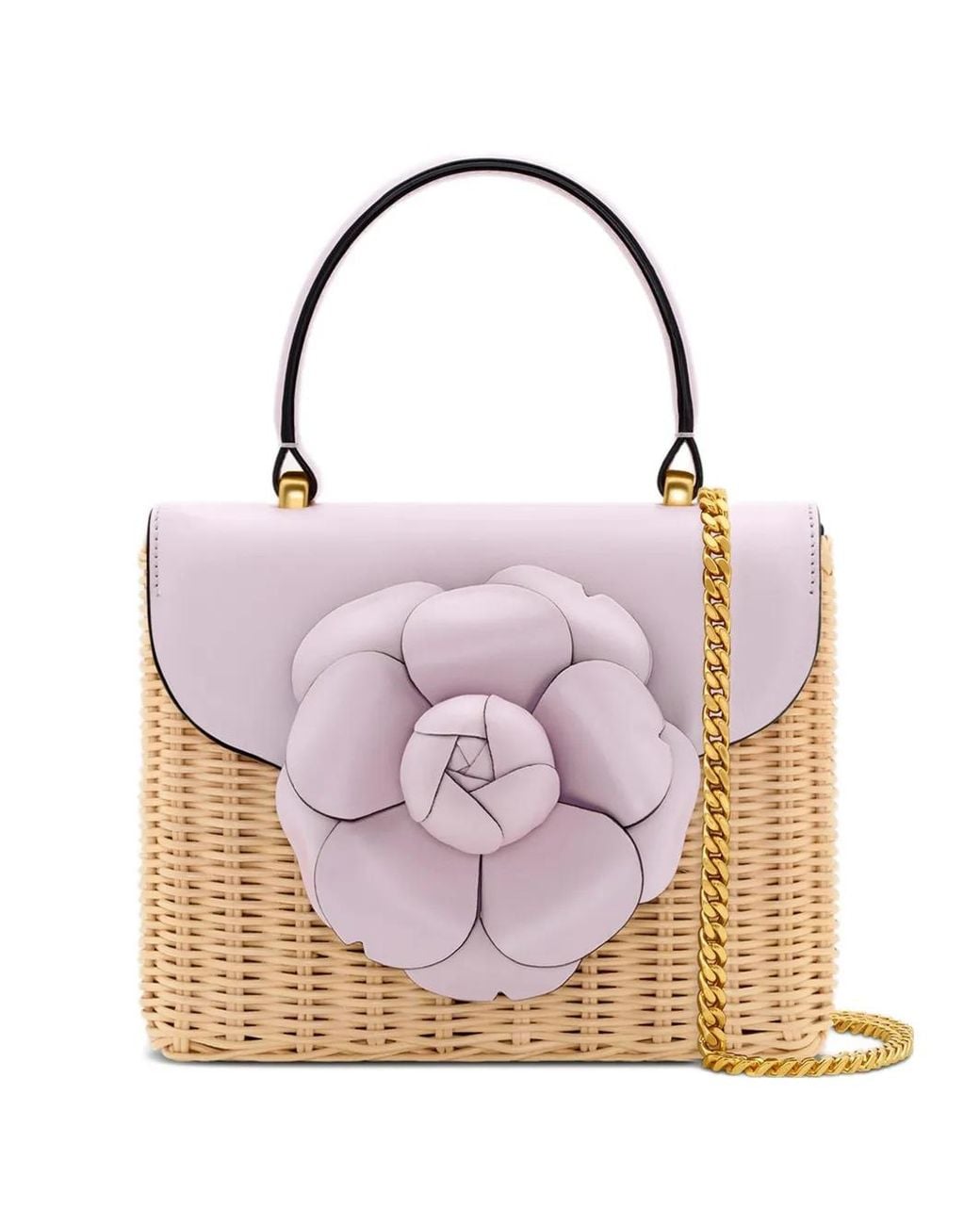 Oscar de la Renta Pink Mini Tro Flower-Appliqué Tote Bag