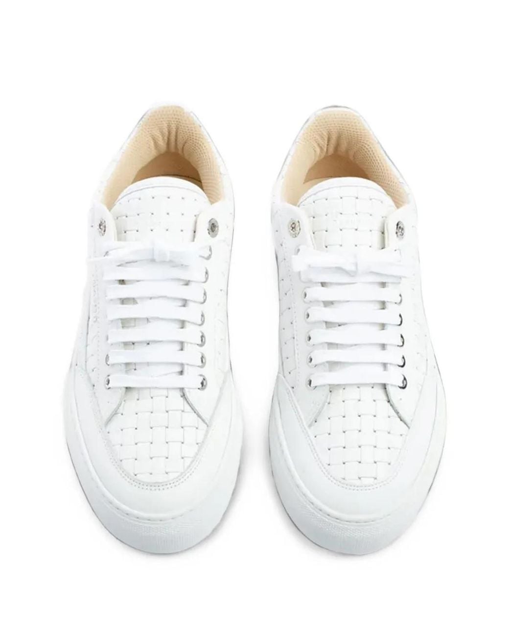 Mason's White Tia Bardolino Leather Low-Top Sneakers for men