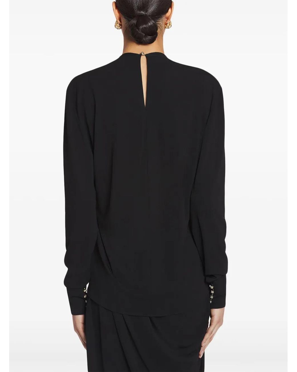 Lanvin Black Cut-Out Blouse