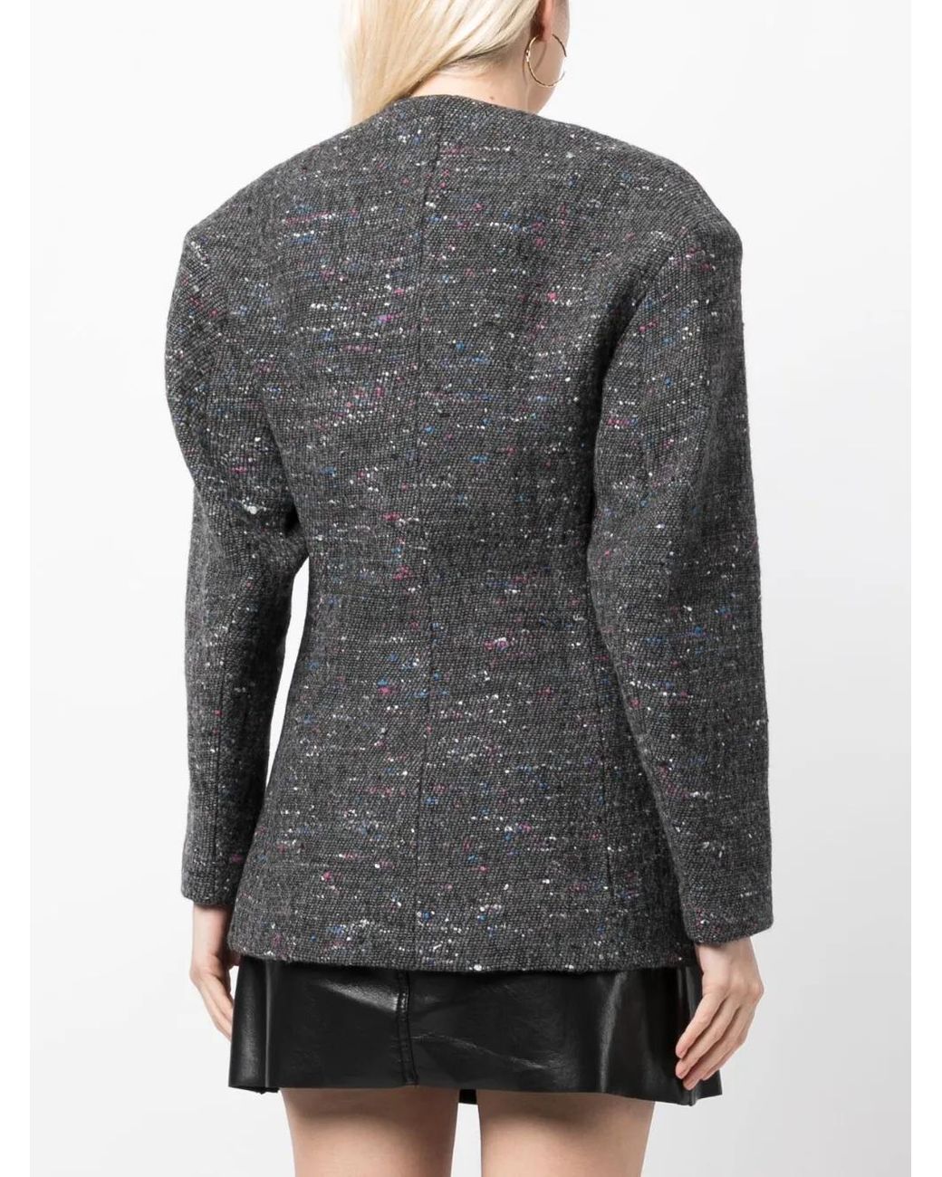 Ganni Gray Fitted Wool Blazer
