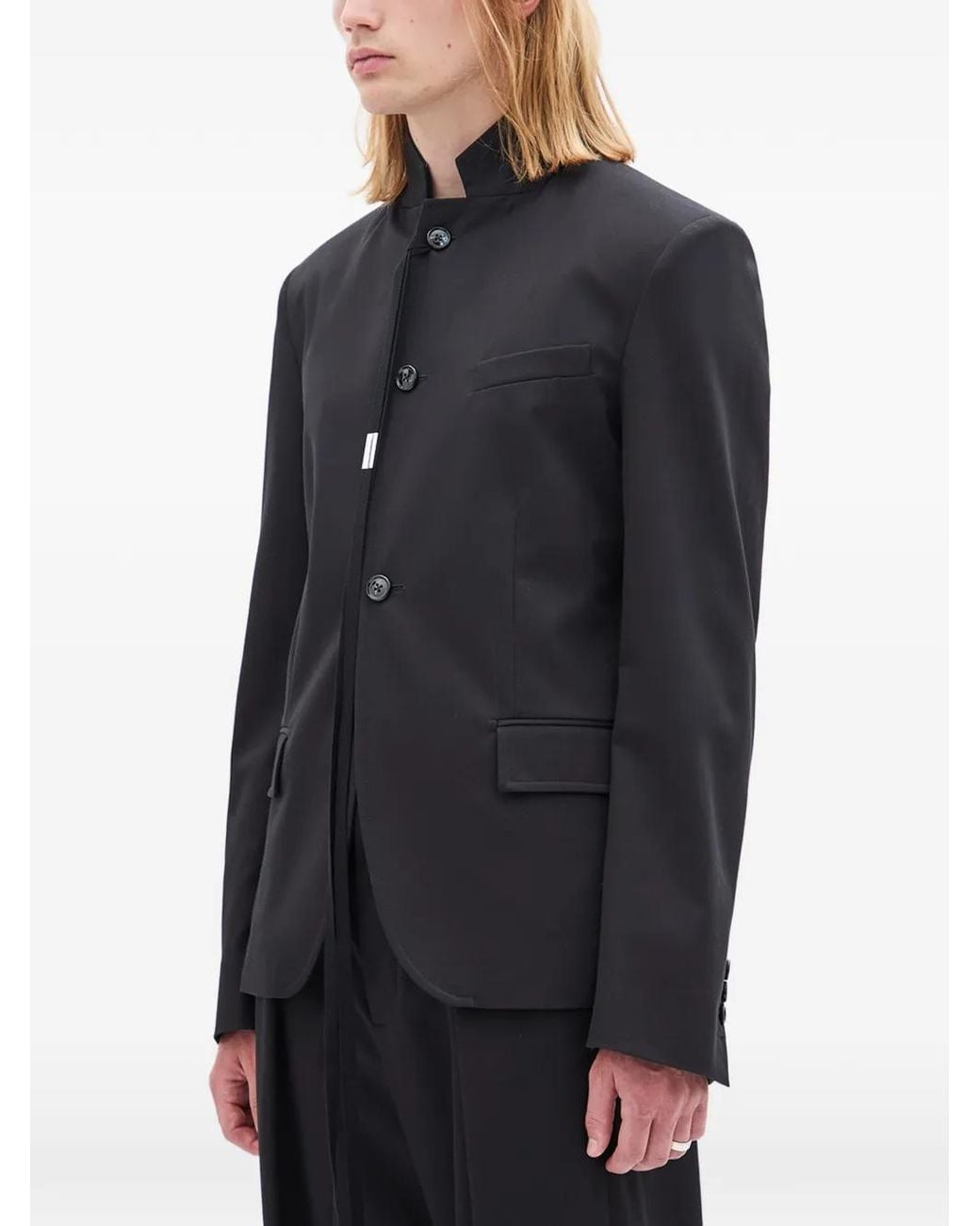 Ann Demeulemeester Blue Button-Up Blazer for men