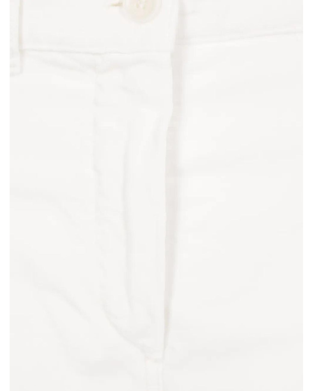 Aspesi White Corduroy Wide-Leg Trousers
