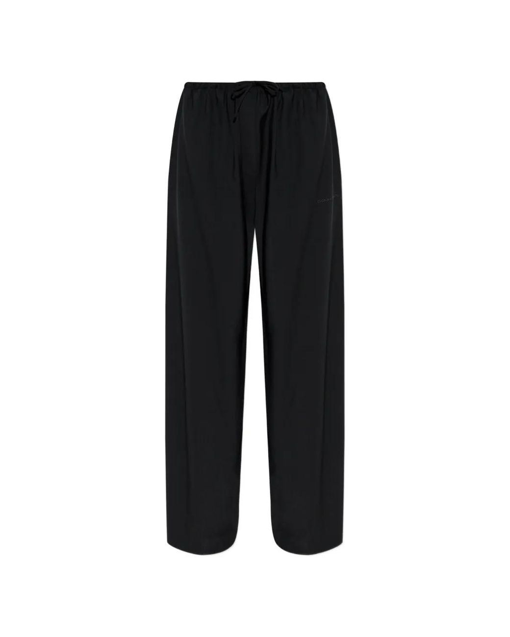 Alexander Wang Black Drawstring-Fastening Logo-Detail Trousers