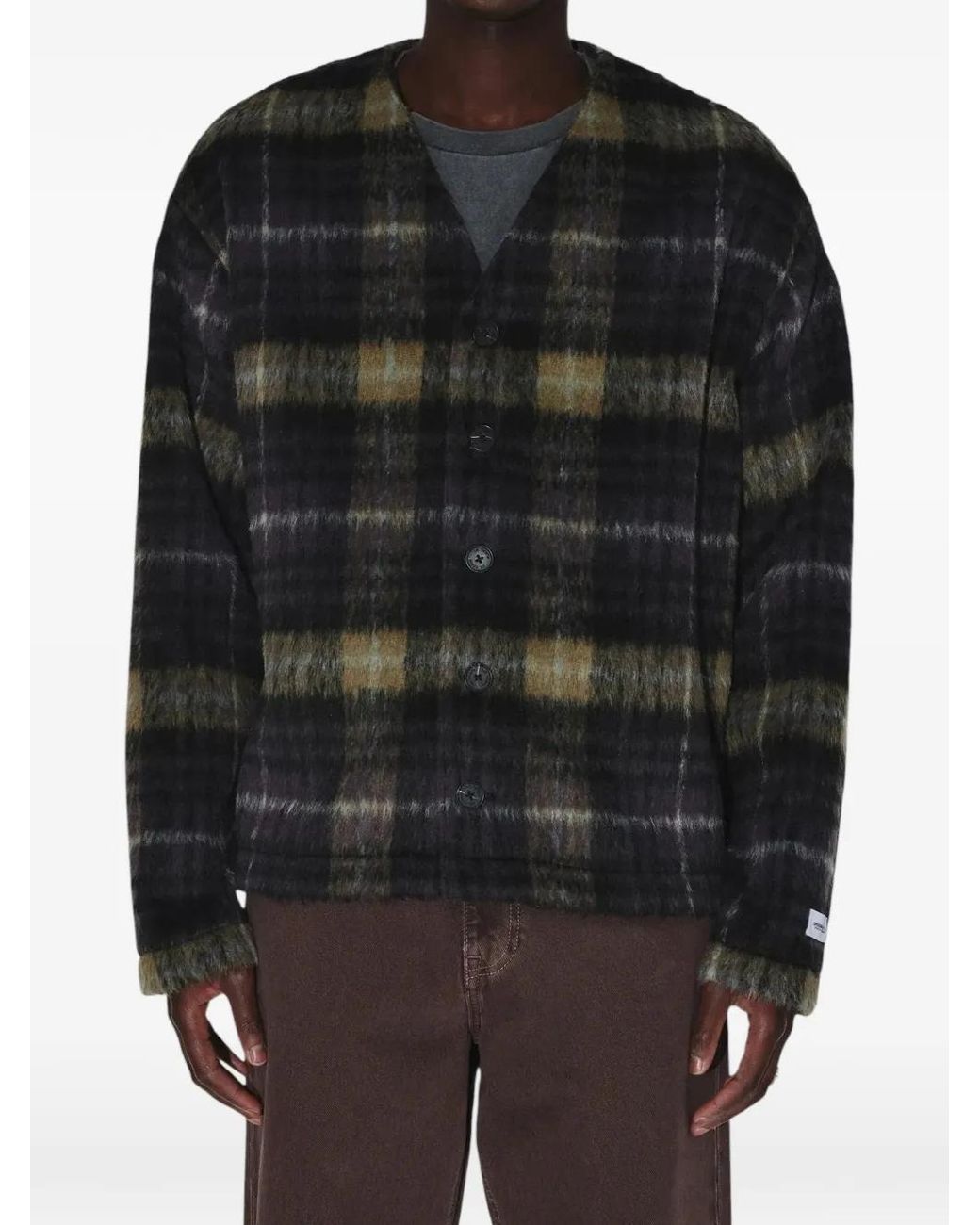 Dr. Denim Black Julian Check-Pattern Cardigan