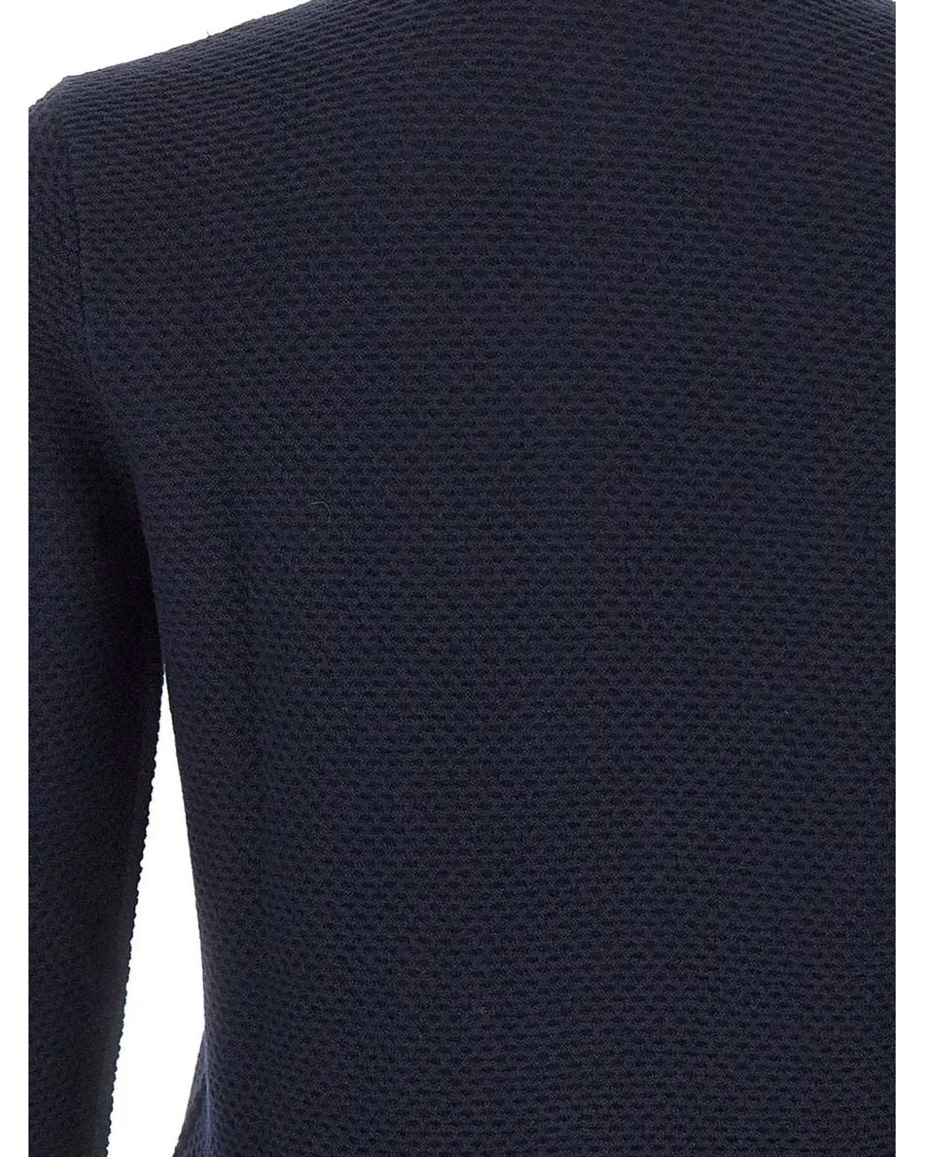 Gran Sasso Blue Honeycomb-Knit Virgin Wool Cardigan for men