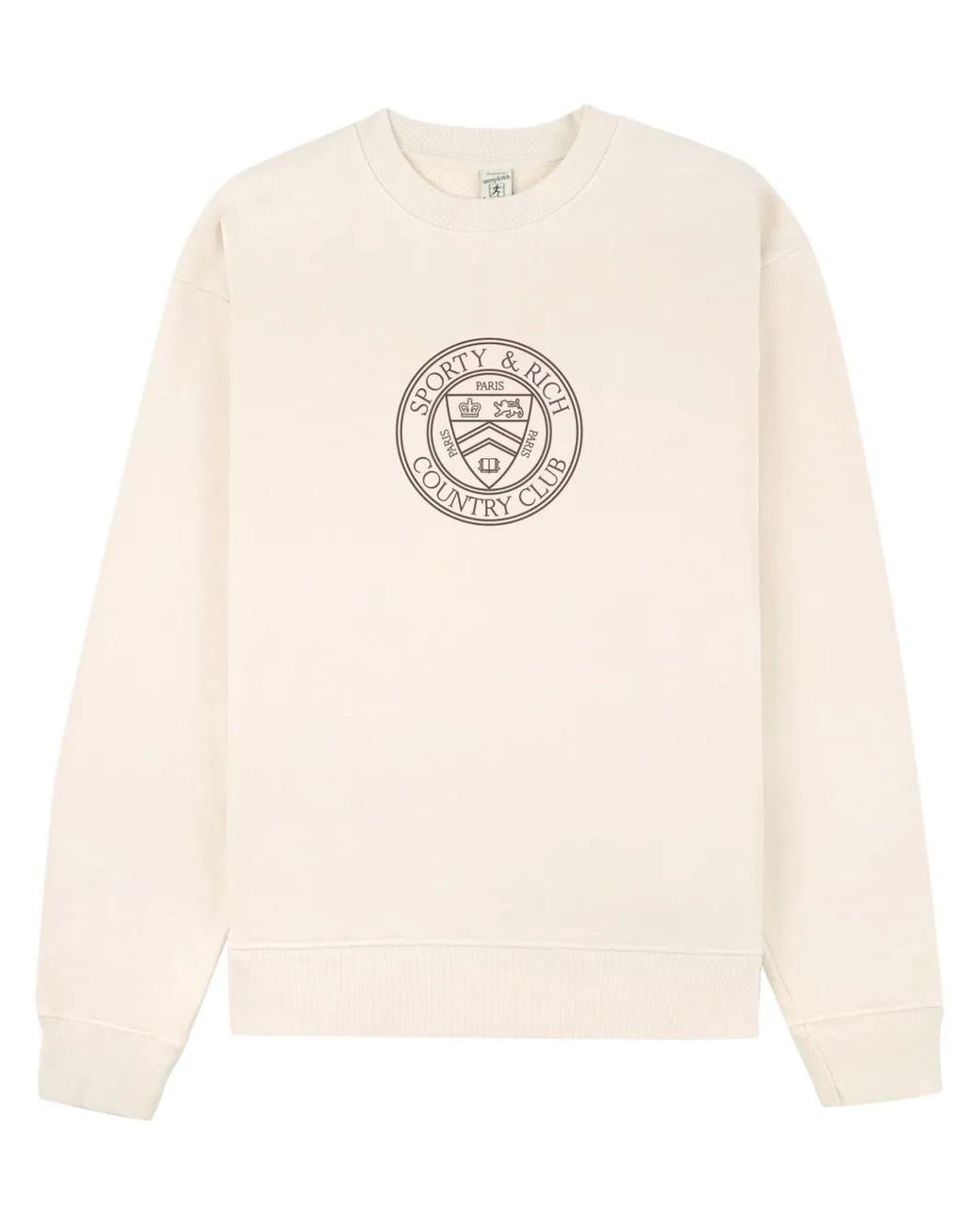 Sporty & Rich White Connecticut Crest Cotton Sweatshirt