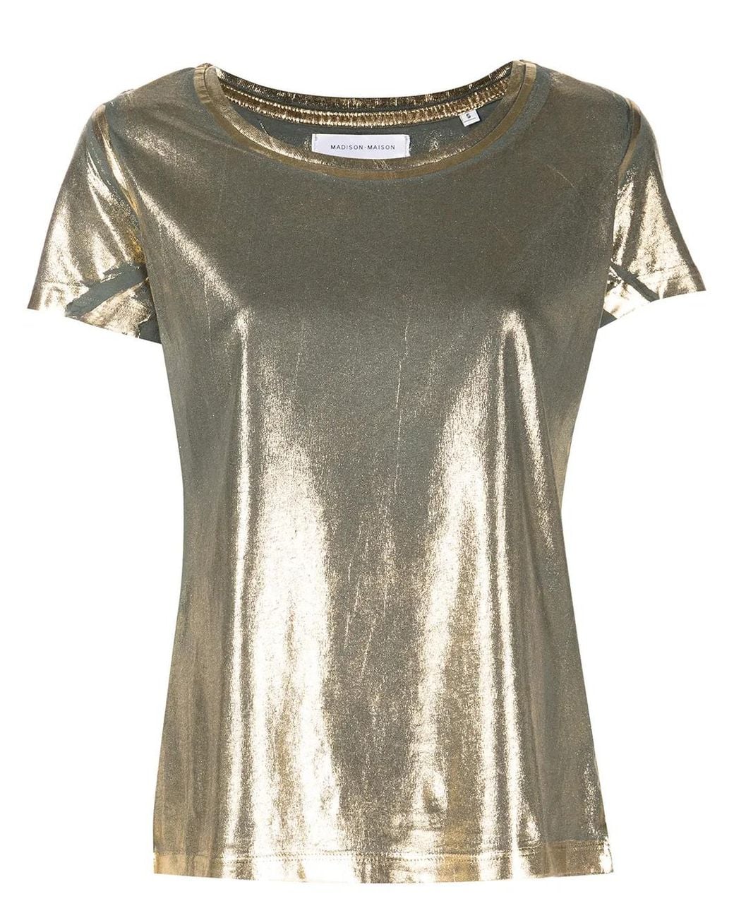 Madison Maison Green Metallic Lamé T-Shirt