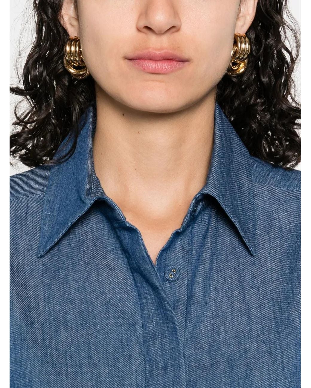 Zimmermann Blue Short Sleeve Embroidered Top