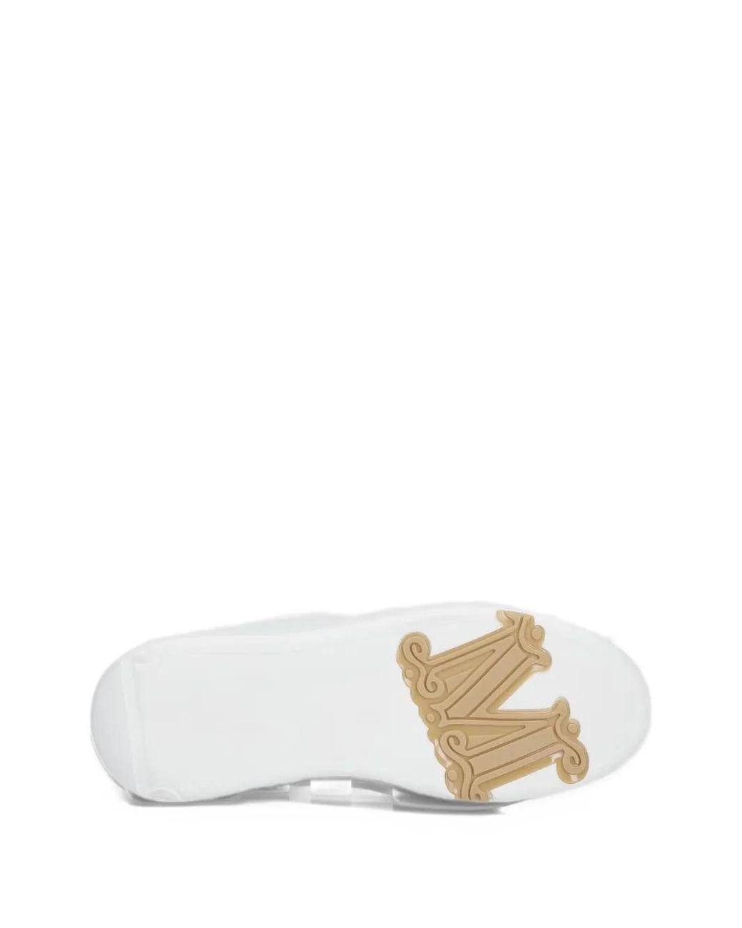 Max Mara White Logo-Plaque Leather Sneakers
