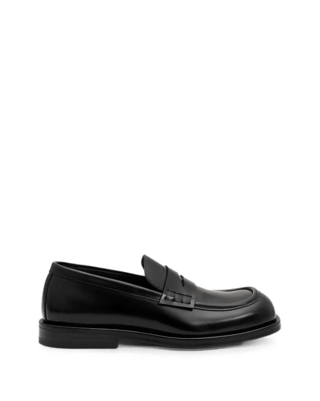 AMI Black Cow Leather Loafers