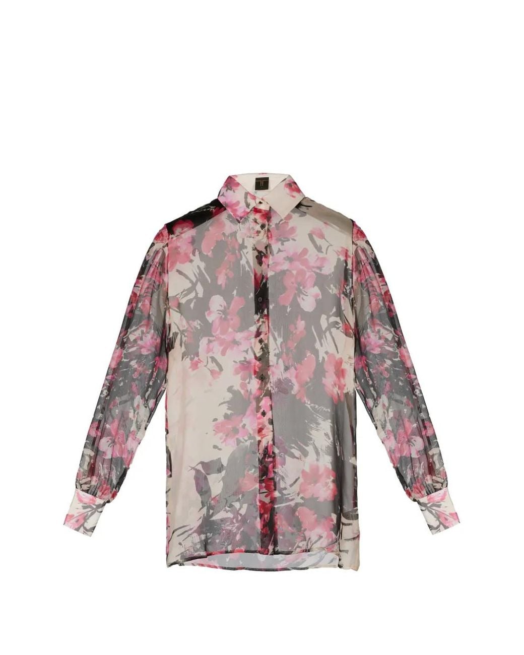 Tessitura Body Couture Multicolor Floral-Print Silk Shirt