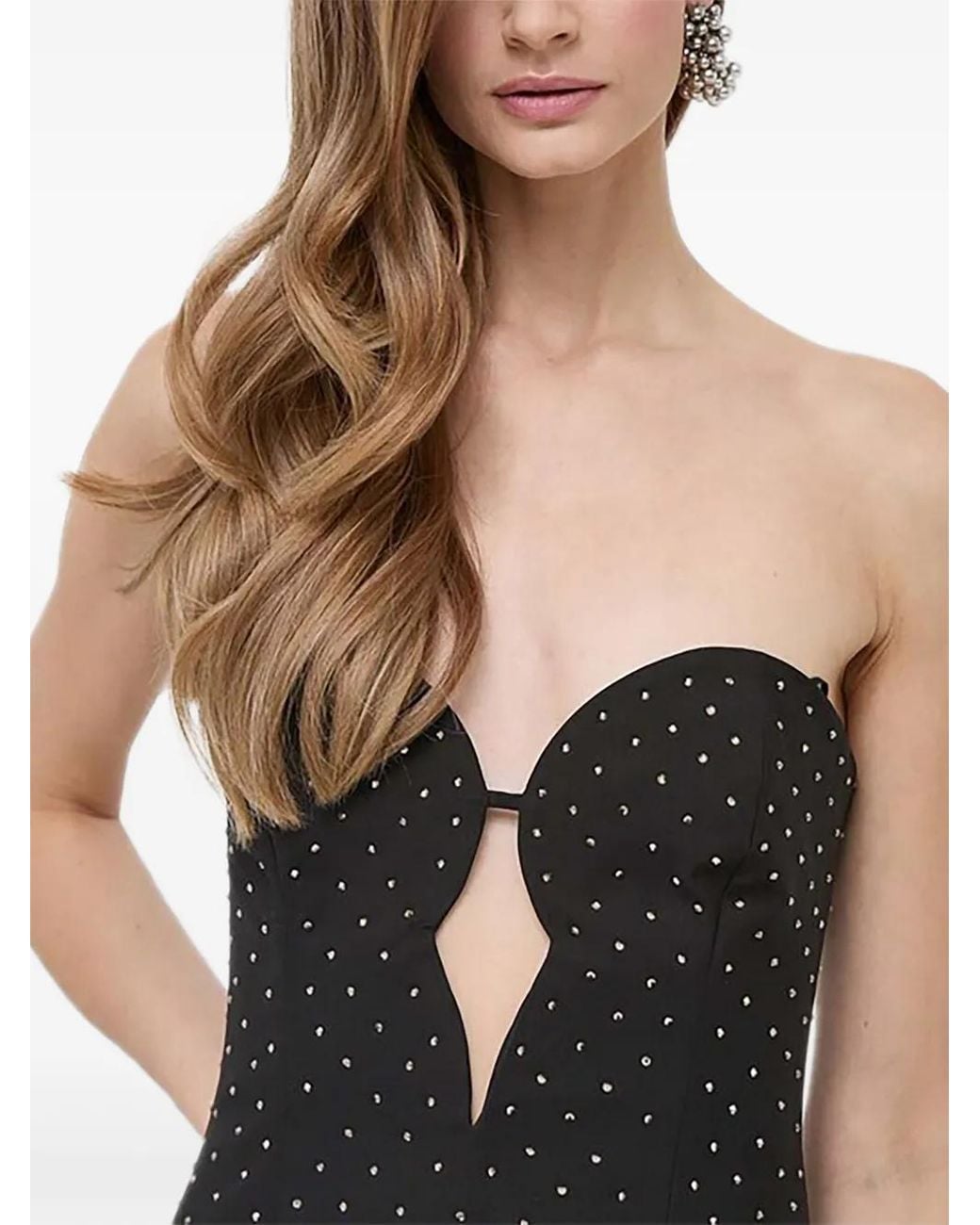 Bardot Strapless Jurk Met Stras in het Black