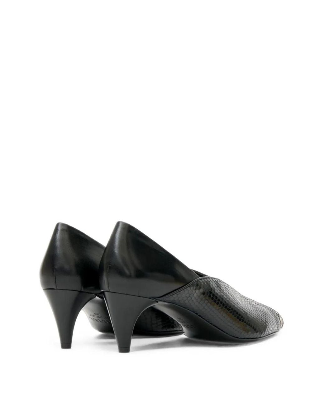 Isabel Marant Black Escarpins Ilou En Cuir De Python À Petit Talon