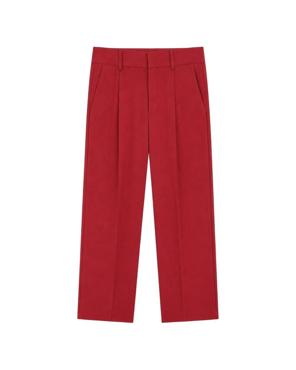 Costumein Red Alessio Pleat-Detail Wool Trousers for men