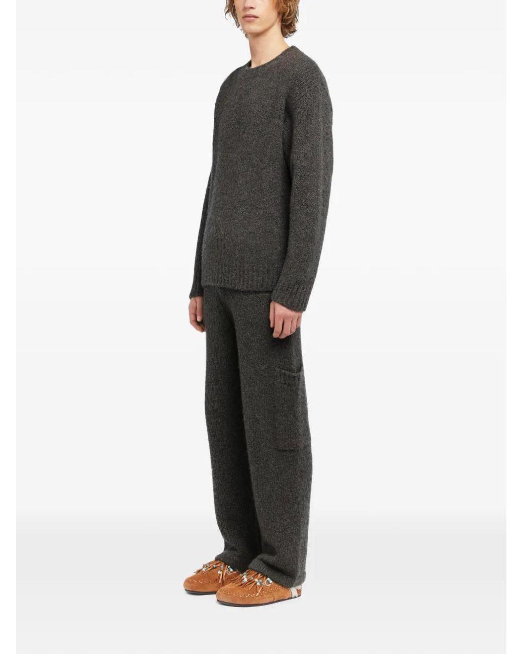 Alanui Gray Finest Crew-Neck Sweater for men