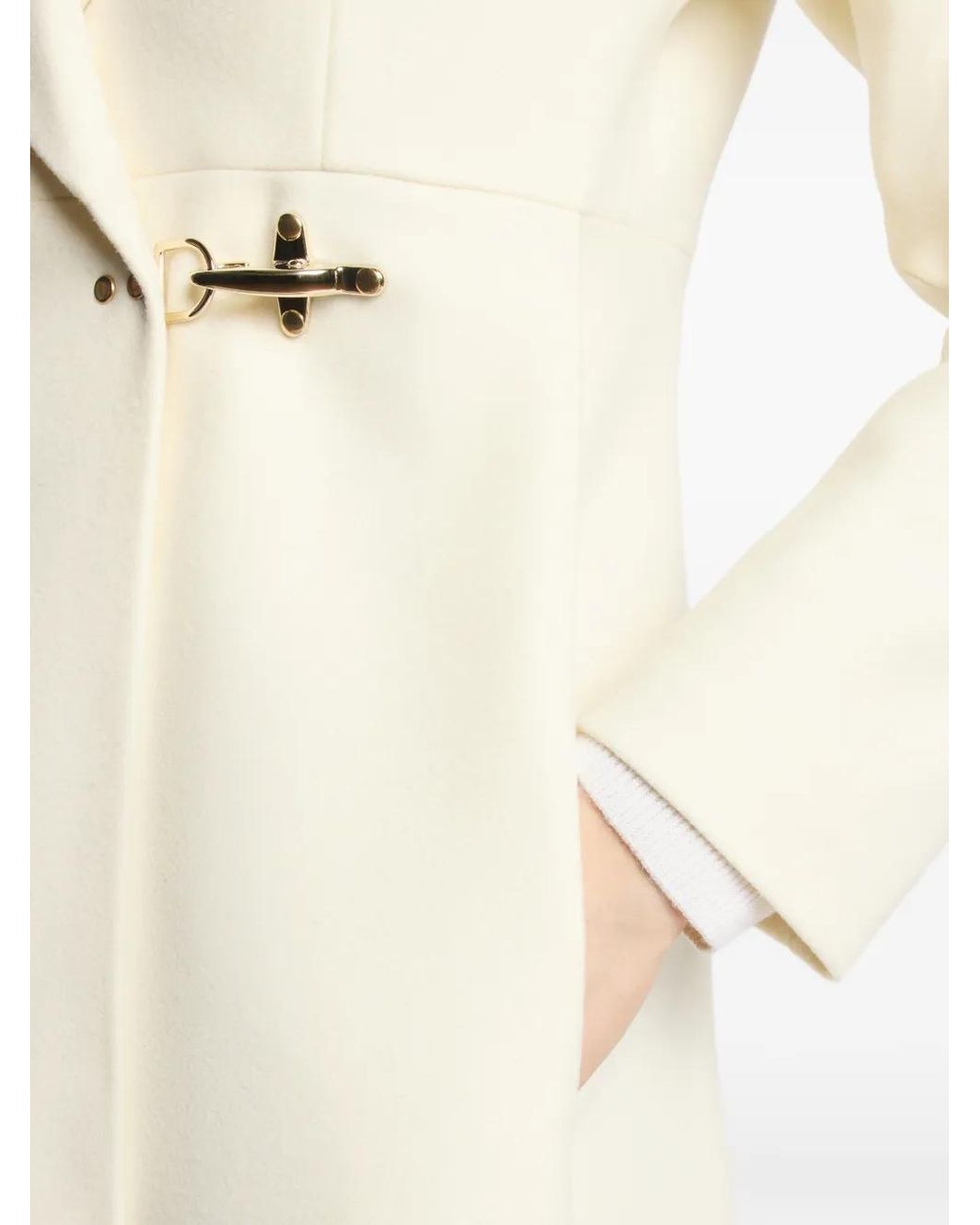 Fay White Gancio Hooded Coat