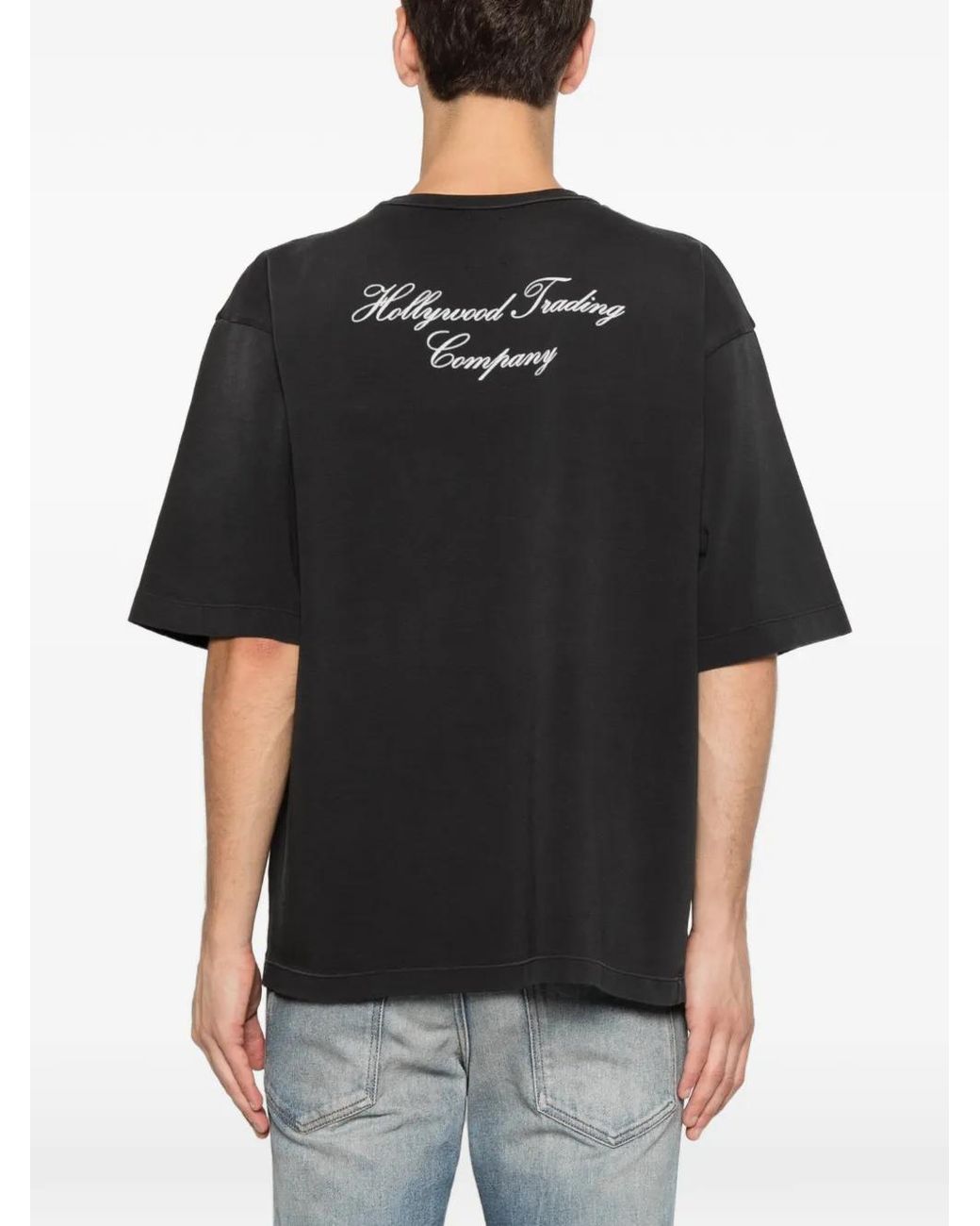 HTC Black Stud-Embellished Logo-Print T-Shirt for men