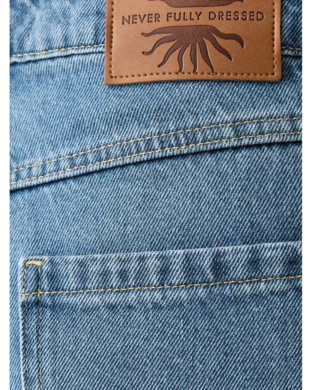 Never Fully Dressed Blue Braided Wide-Leg Jeans
