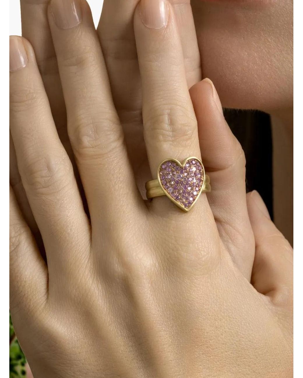 LEIGH MAXWELL Natural Sapphire Heart Ring