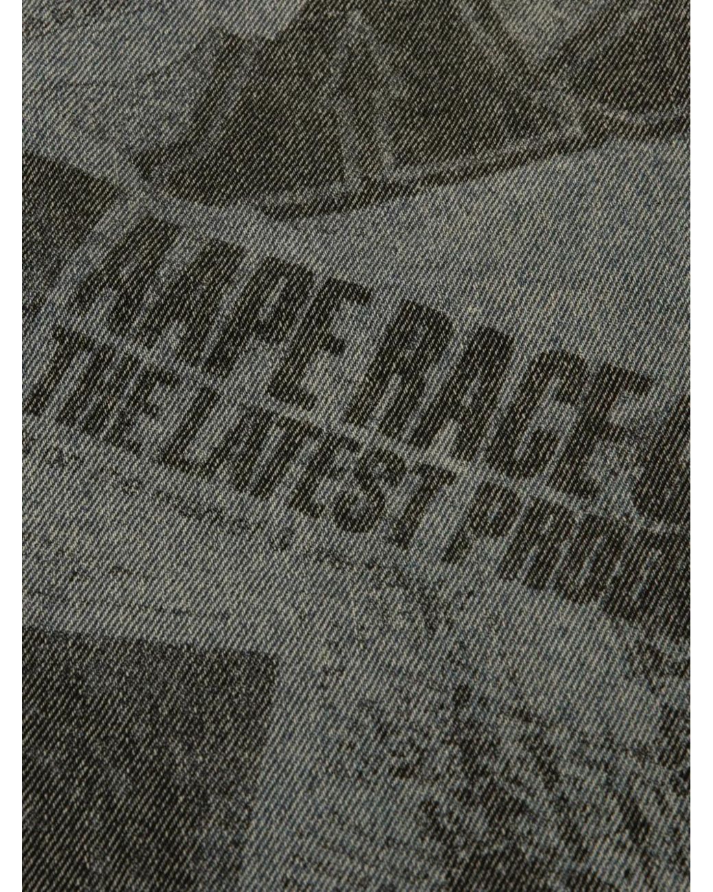 Aape By A Bathing Ape Gray Logo-Patch Printed Trousers for men