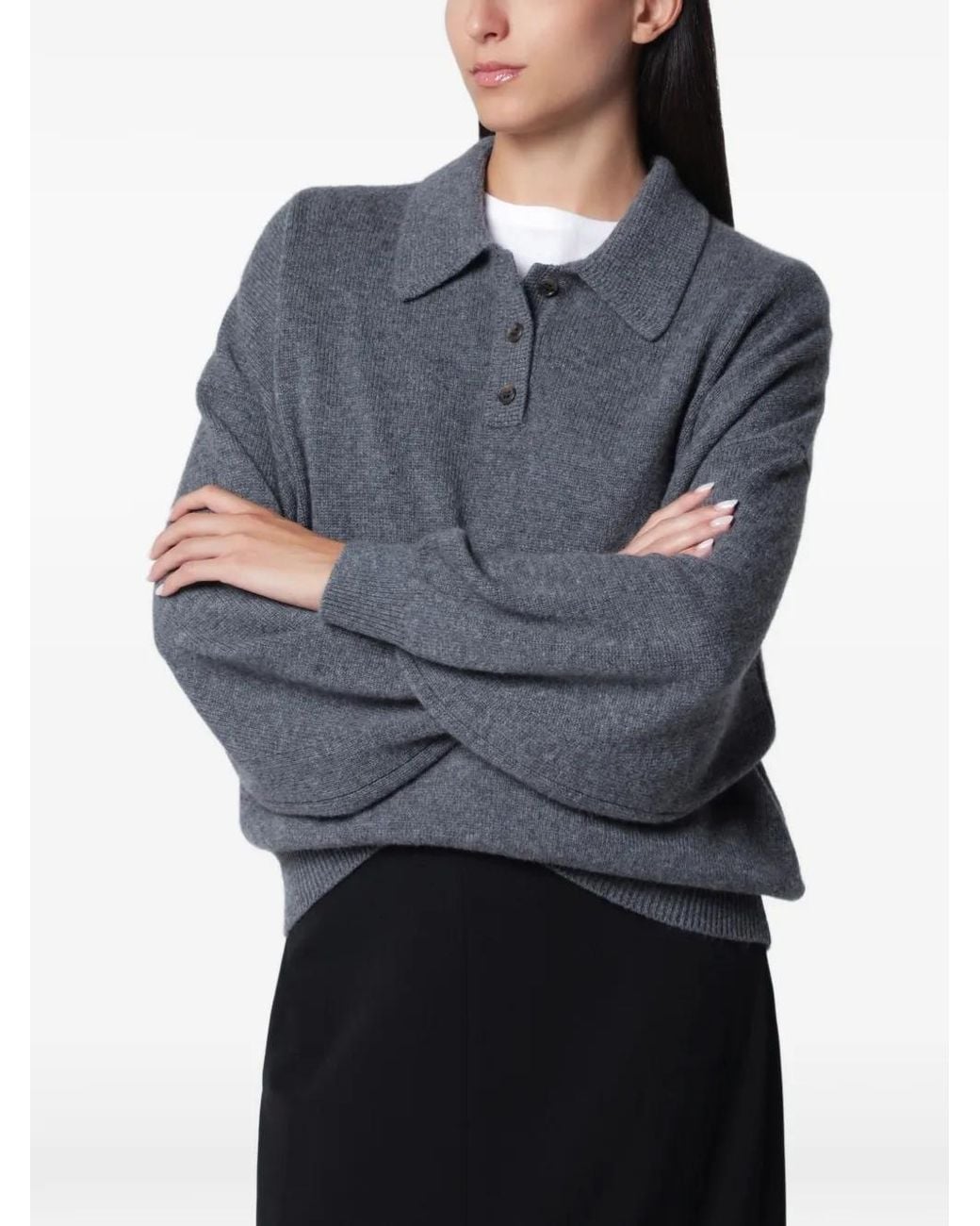 Lisa Yang Blue Etta Cashmere Polo Shirt
