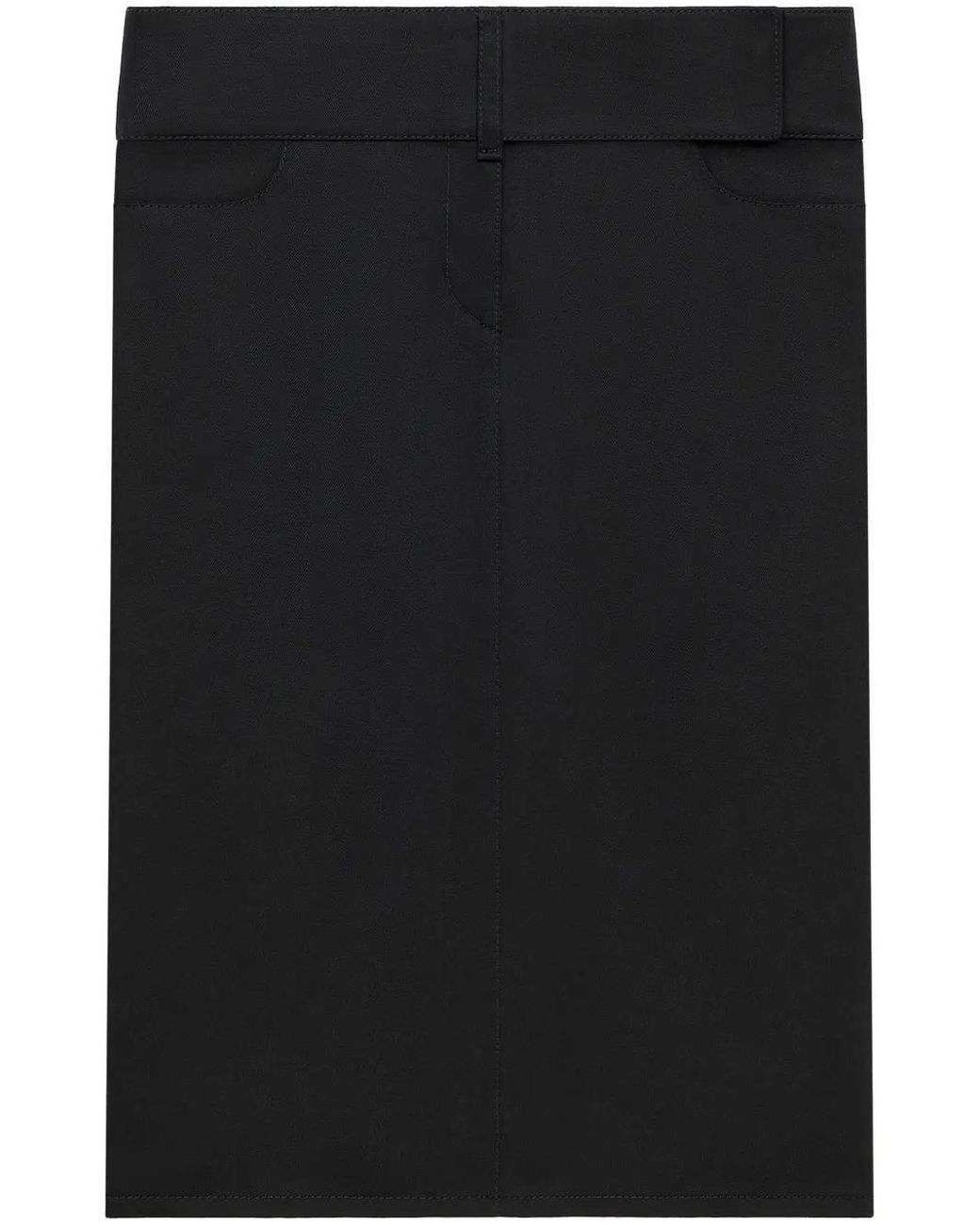 Courreges Black Belted Midi Skirt