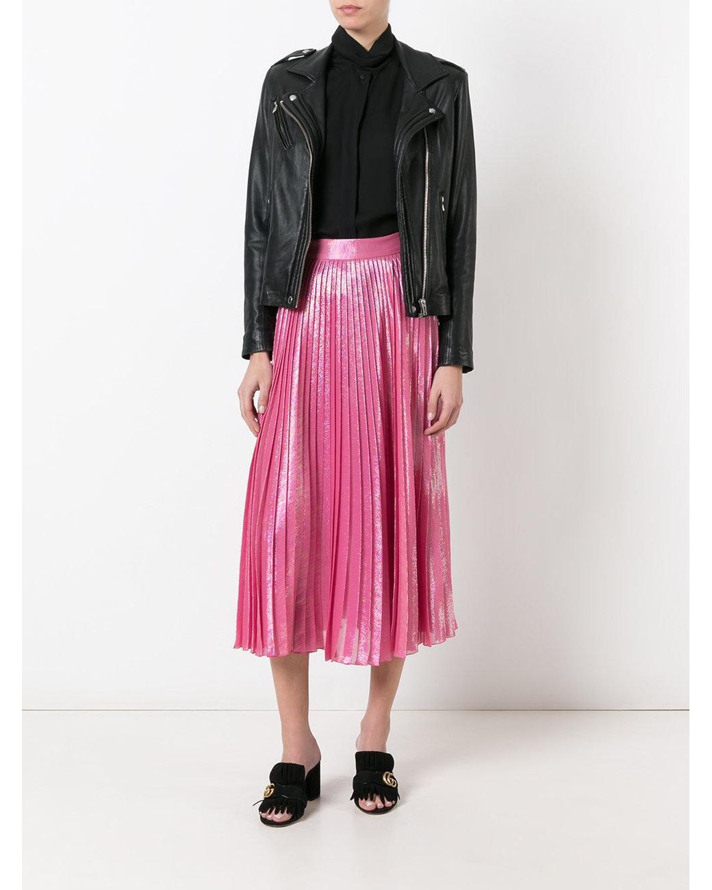 gucci pink pleated skirt