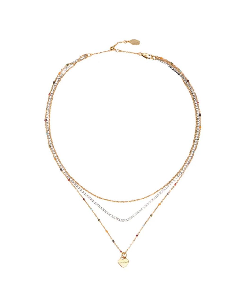 Bimba Y Lola White Collier Chaîne À Logo Cœur
