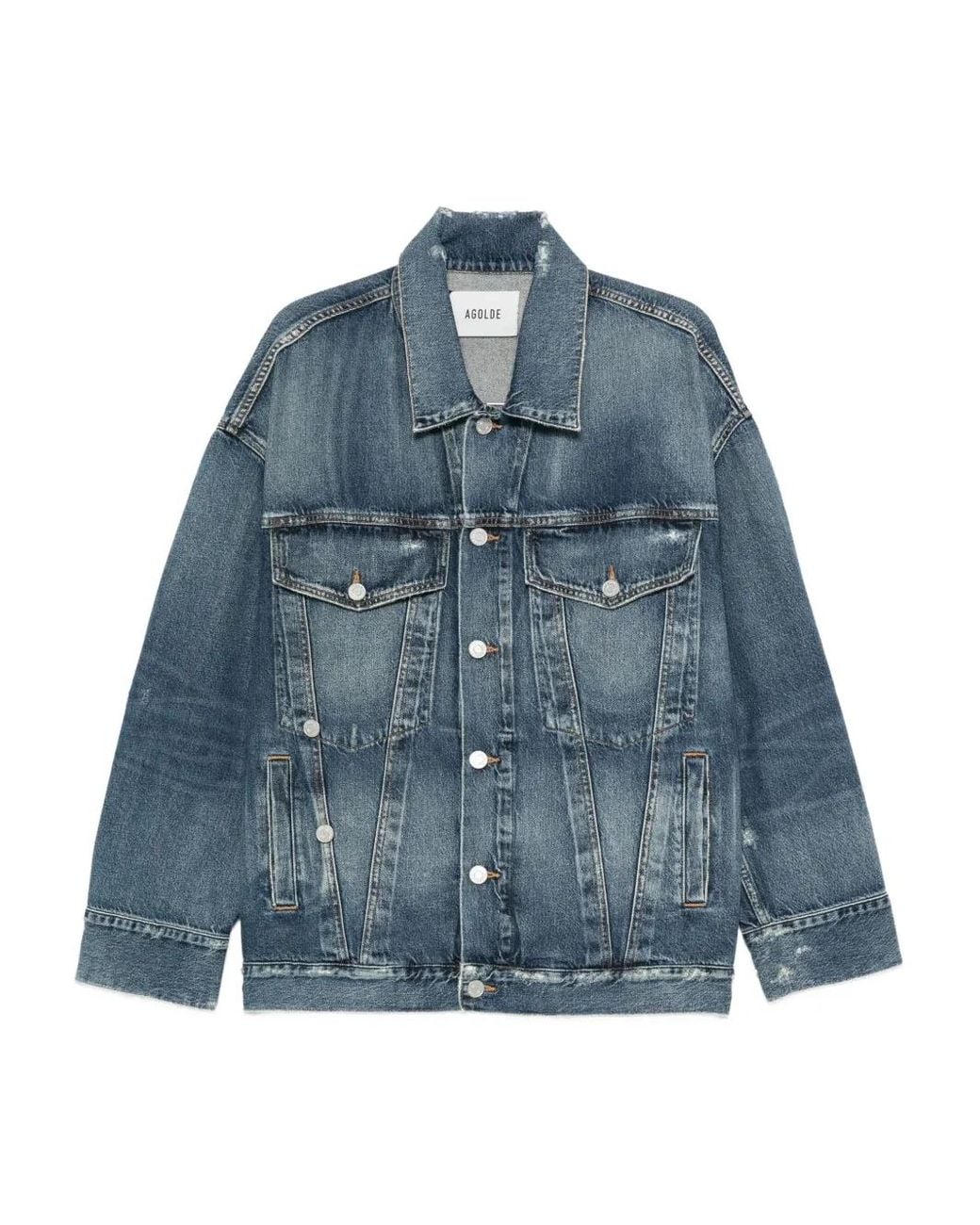 Agolde Blue Geknöpfte Jeansjacke