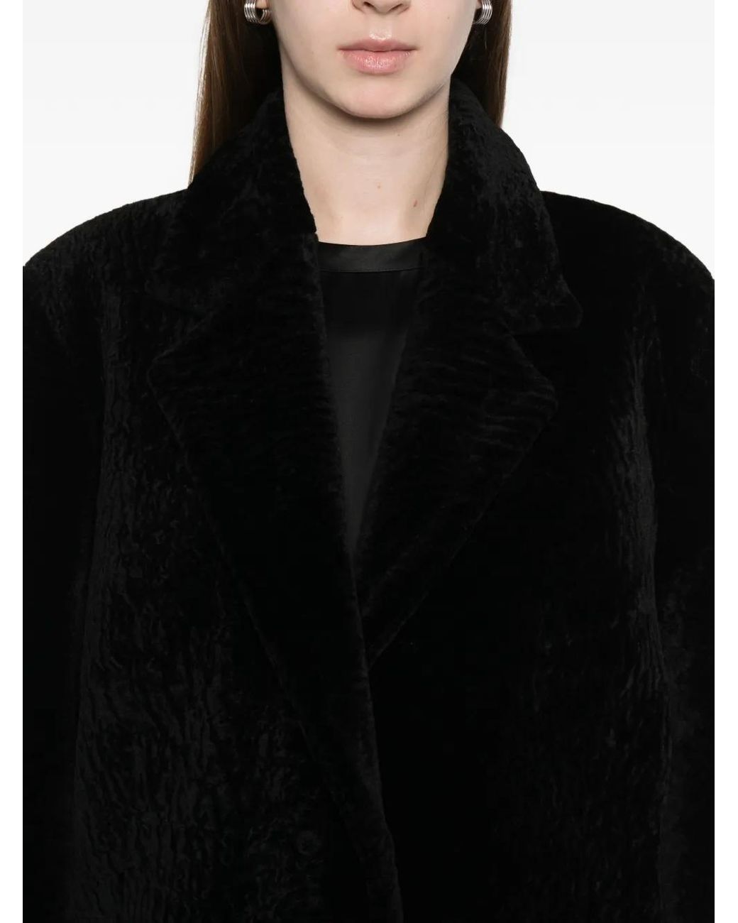 Totême Lammy Coat in het Black