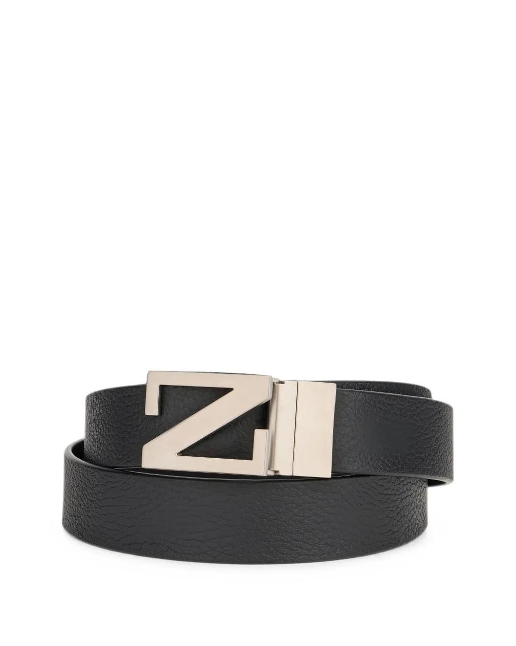 Zegna Black Reversible Leather Belt for men