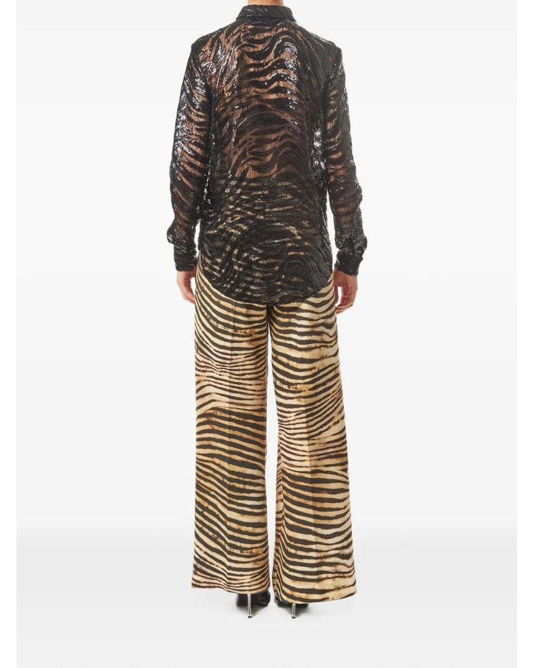 Just Cavalli Black Sequin-Embellished Shirt