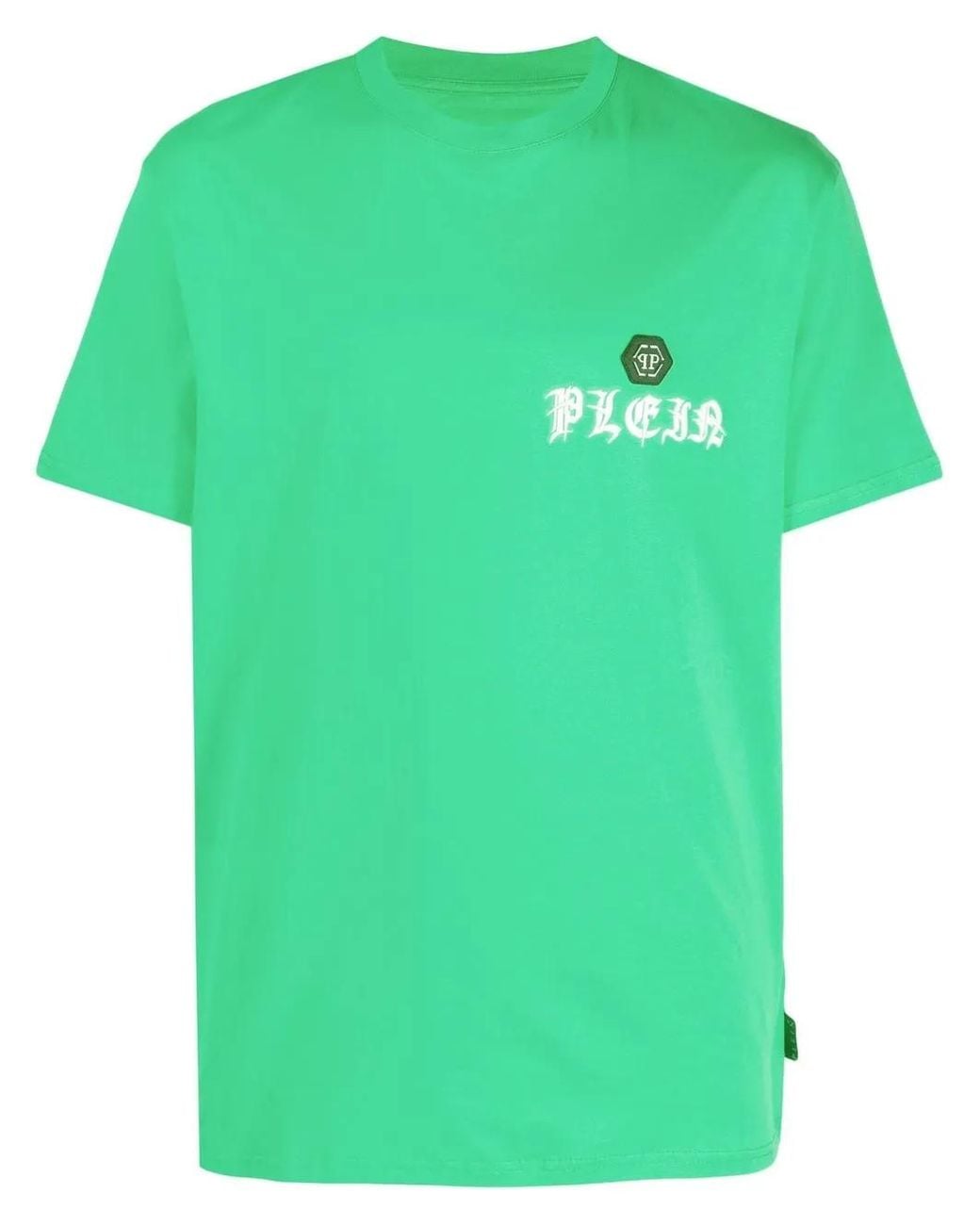 Philipp Plein Green 'Gothic Plein' Round-Neck T-Shirt for men