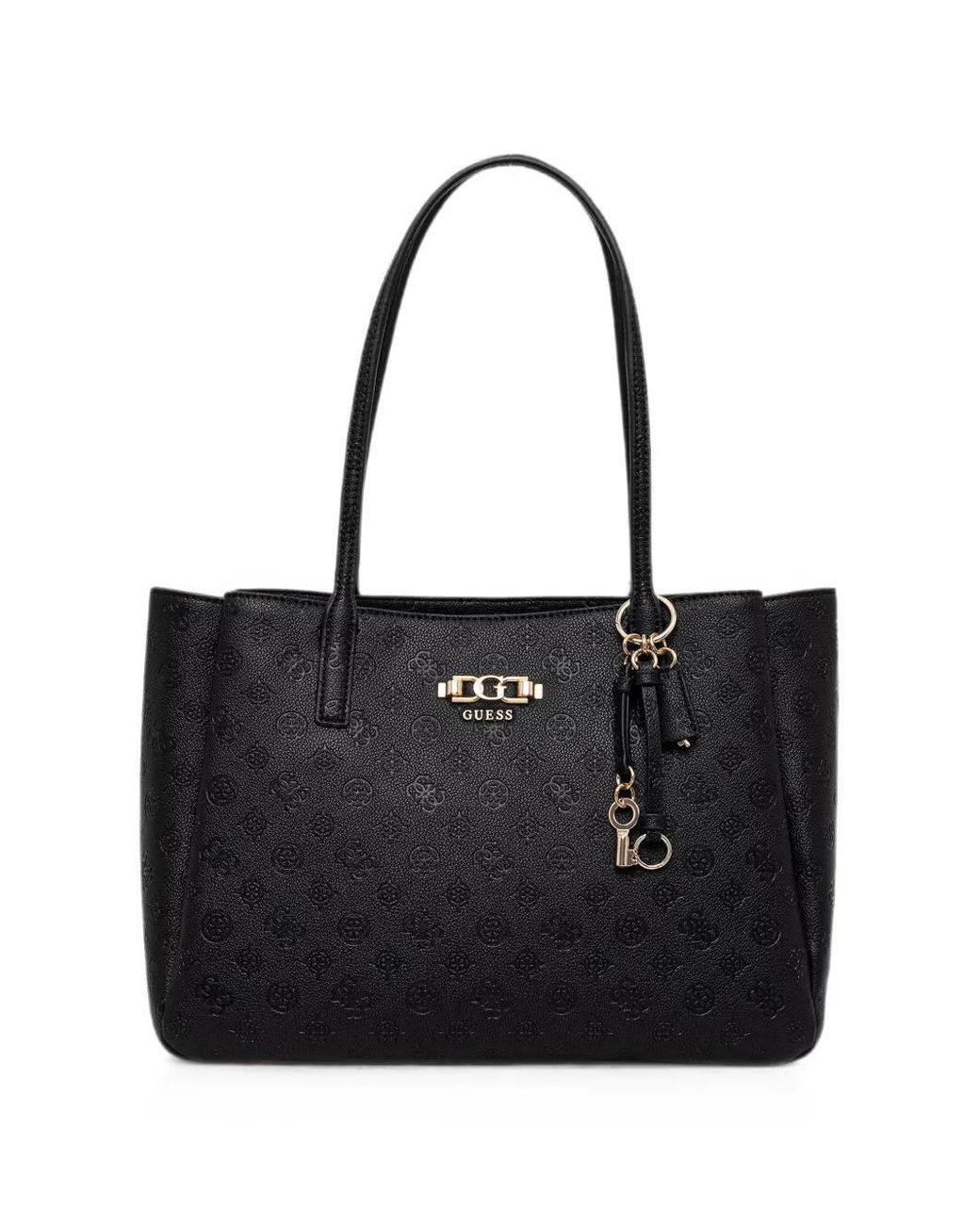 Guess Black Logo-Embossed Tote Bag