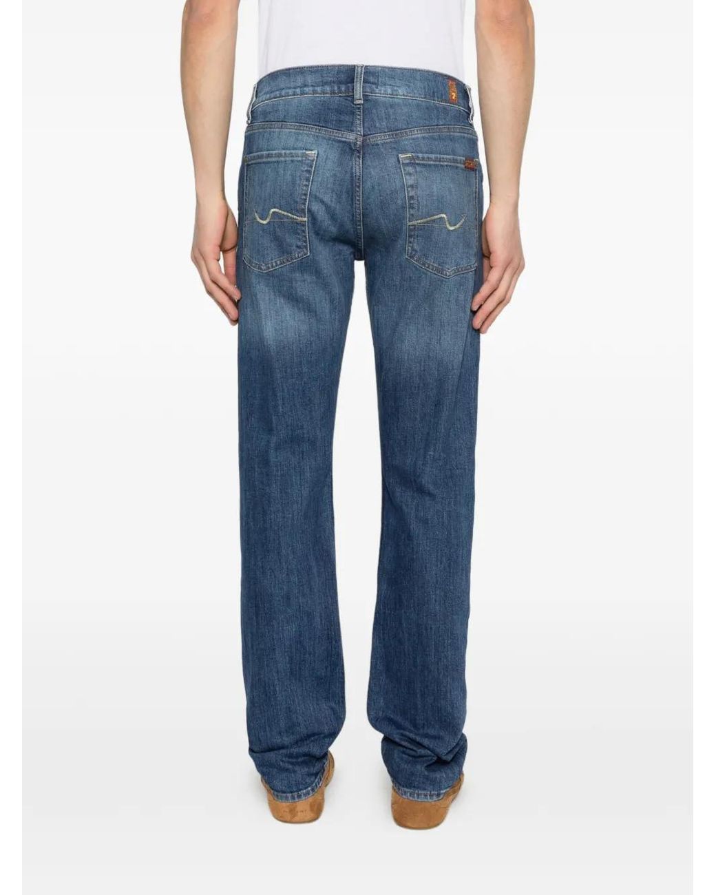 7 For All Mankind Blue Button-Fastening Jeans for men