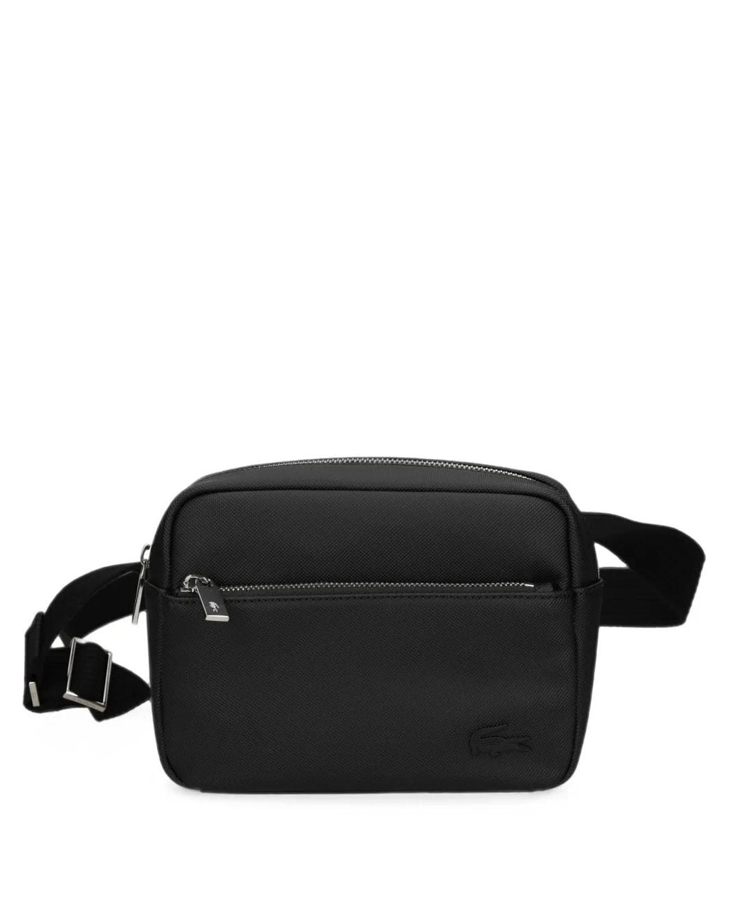Lacoste Black Logo-Patch Messenger Bag for men