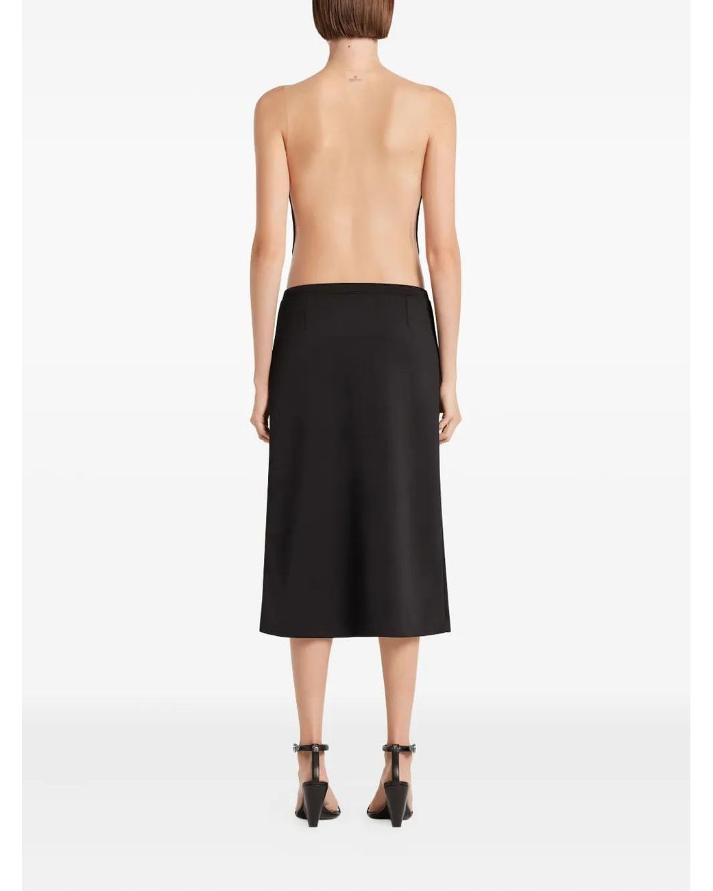 Courreges Black Mesh-Panel Bodysuit