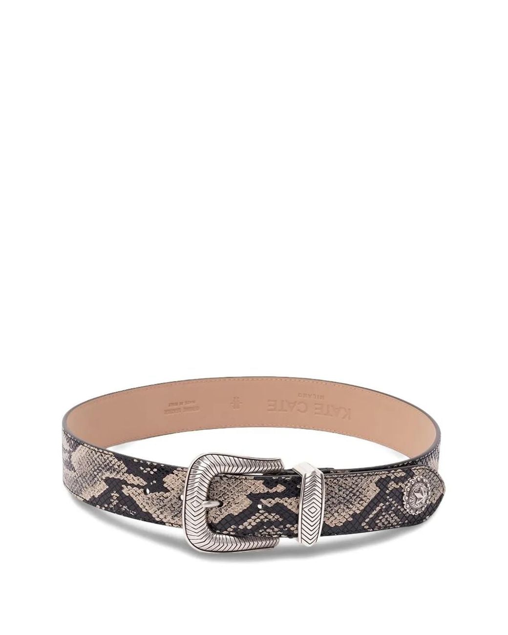 KATE CATE White Gürtel Mit Python-Schnalle