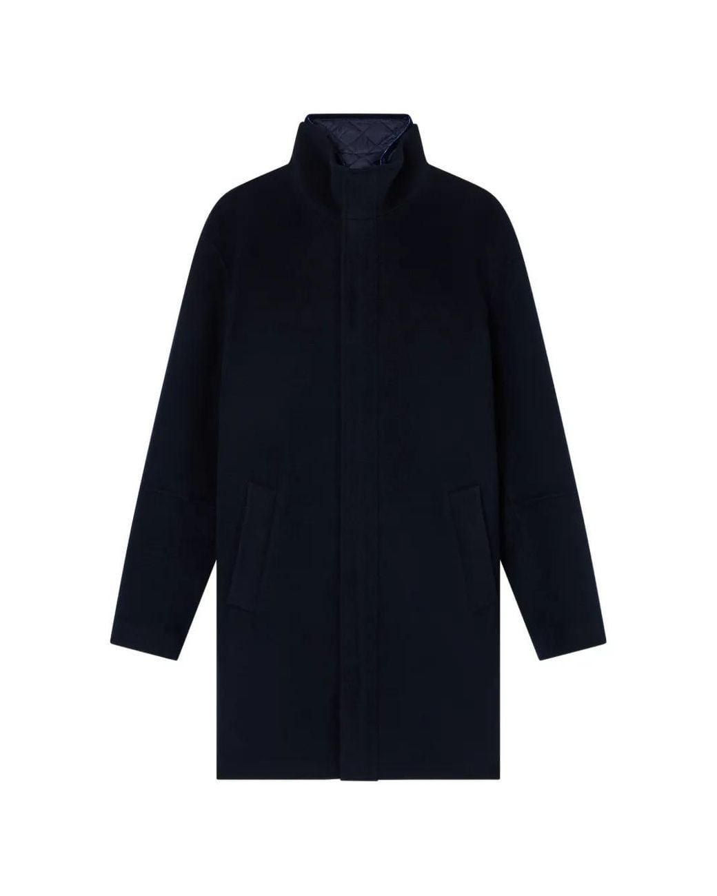 Emporio Armani Blue High-Neck Coat for men