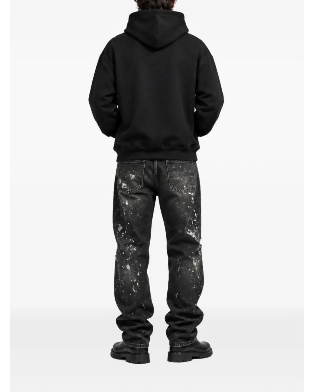 Melt Black Skull-Print Hoodie for men